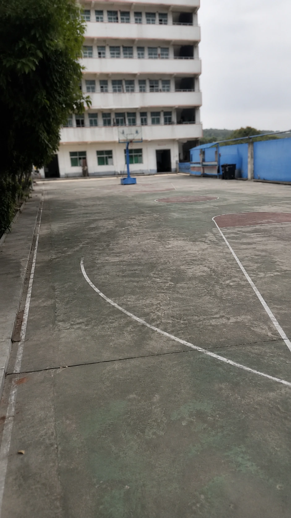 Kẻ vạch sân bóng rổ tại Trường Thực nghiệm Thành Nam