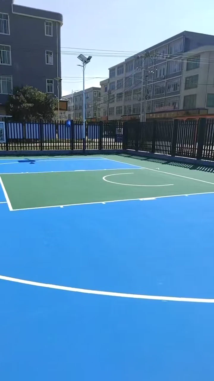 社区公共篮球场硅PU运动地坪区域划线