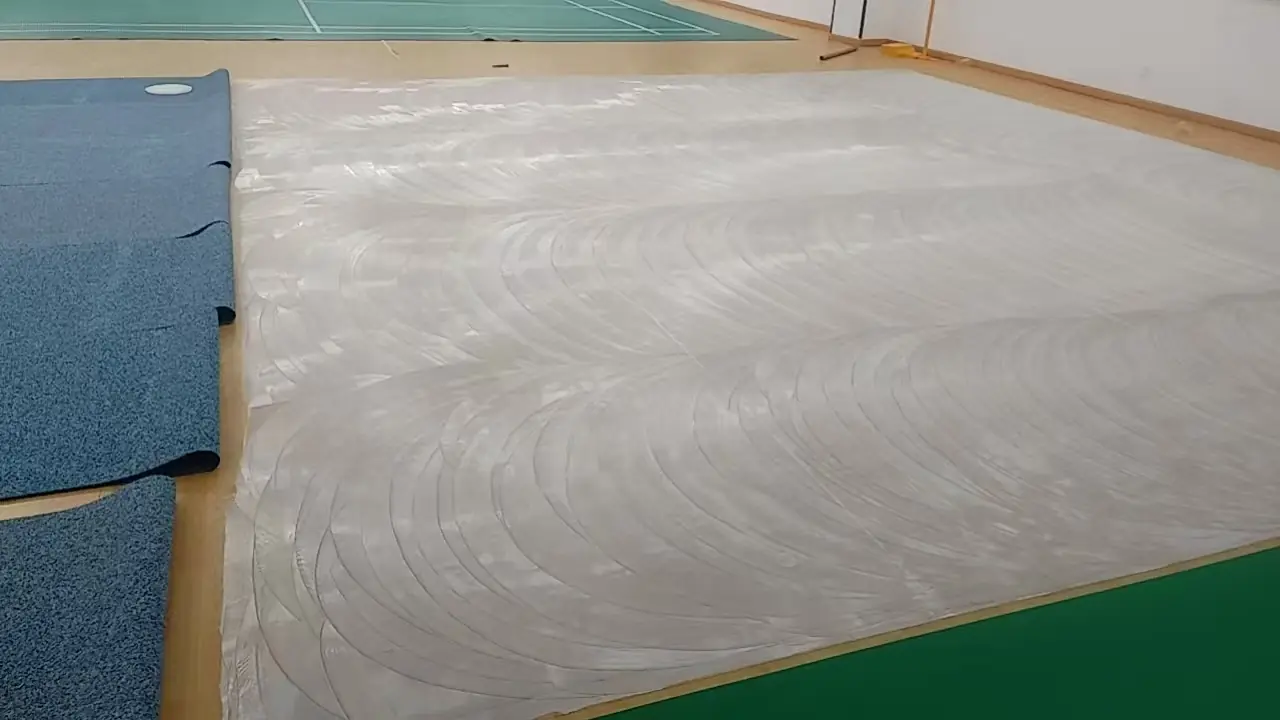 企业园区羽毛球场硅PU运动地坪施工效果
